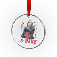 And Bake Funny Benjamin Franklin Patriotic Graphic Matching Crystal Glass Ornament Vintage Founding Father Distressed Stars and Lightning Bolts Dynamic Duo