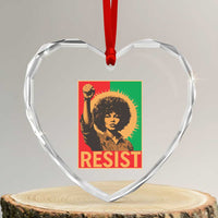 Angela Davis Heart Crystal Glass Ornament Political Protest Resist Civil Rights Freedom - Wonder Print Shop