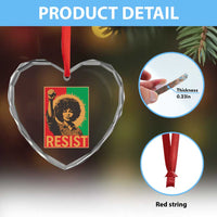 Angela Davis Heart Crystal Glass Ornament Political Protest Resist Civil Rights Freedom - Wonder Print Shop