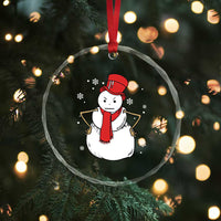 Angry Snowman Funny Xmas Crystal Glass Ornament TS09