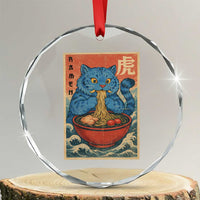 Anime Blue Cat Ramen Crystal Glass Ornament Vintage Japanese Art Funny Kawaii Demon Cat Tiger TS10