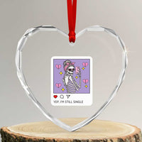 Anti Valentine Heart Crystal Glass Ornament Funny Skeleton Selfie Meme - Wonder Print Shop