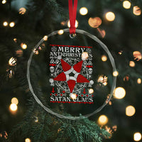 Anti Xmas Crystal Glass Ornament Merry Antichristmas Noel Hat Pentagram TS09