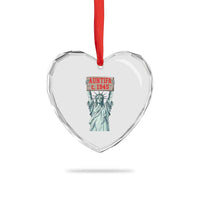 Antifa Fascism Heart Crystal Glass Ornament Statue of Liberty Anti Fascism Patriotic - Wonder Print Shop