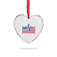 Antifa Fascism Patriotic Heart Crystal Glass Ornament Antifascist Statue of Liberty - Wonder Print Shop