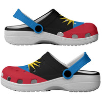 Antigua and Barbuda Clogs Shoes Heritage Palette Flag-Inspired - Wonder Print Shop