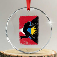 Antigua and Barbuda Cricket Crystal Glass Ornament Retro Vintage Sport Antiguan Flag West Indies Cricket Fan