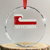 Aotearoa New Zealand Vintage Maori Flag Tino Rangatiratanga Crystal Glass Ornament