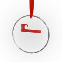 Aotearoa New Zealand Vintage Maori Flag Tino Rangatiratanga Crystal Glass Ornament