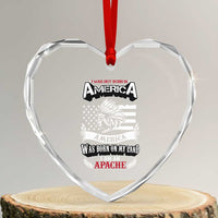 Apache Tribe Native American Indian Pride Heart Crystal Glass Ornament I Was Not Born In America
