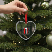 Arapaho Nation Flag Symbol Heart Crystal Glass Ornament