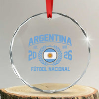 Argentina 2026 Soccer Football Fan Argentinian Flag Crystal Glass Ornament