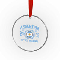 Argentina 2026 Soccer Football Fan Argentinian Flag Crystal Glass Ornament