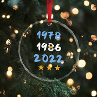 Argentina 3 Stars Champions Crystal Glass Ornament 1978 1986 2022 Football Pride