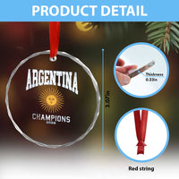Argentina Champions 2026 Crystal Glass Ornament Argentinian Pride Vintage Sol De Mayo