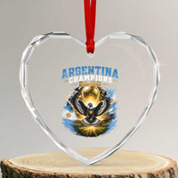 Argentina Champions 2026 Heart Crystal Glass Ornament Proud Argentinian Football Fan