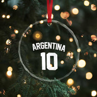 Argentina Football Number 10 Jersey Style Crystal Glass Ornament Soccer Fan