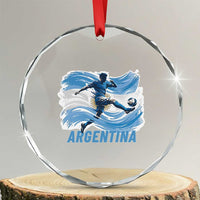 Argentina Soccer Fan Argentinian Flag Patriotic Sports Crystal Glass Ornament