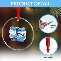 Argentina Soccer Fan Argentinian Flag Patriotic Sports Crystal Glass Ornament