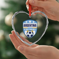 Argentina Soccer Football Heart Crystal Glass Ornament Argentinian Football Game Day Supporter