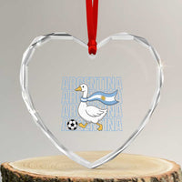 Argentina Soccer Football Heart Crystal Glass Ornament Silly Goose Argentinian Flag Fan Supporter