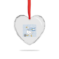 Argentina Soccer Football Heart Crystal Glass Ornament Silly Goose Argentinian Flag Fan Supporter