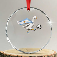 Argentina Soccer Goose Crystal Glass Ornament Argentine Flag Patriotic Football Fan Graphic