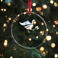 Argentina Soccer Goose Crystal Glass Ornament Argentine Flag Patriotic Football Fan Graphic