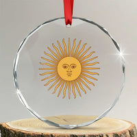 Argentina Sol De Mayo Vintage Argentinian Sun Throwback Design Crystal Glass Ornament