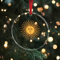 Argentina Sol De Mayo Vintage Argentinian Sun Throwback Design Crystal Glass Ornament