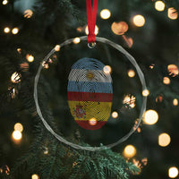 Argentina Spain Flag Fingerprint Graphic Crystal Glass Ornament Dual Heritage Spanish Argetine Pride Match Day