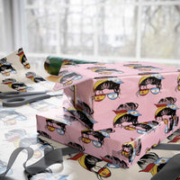 Argentina Spain Flag Messy Bun Girl Graphic Wrapping Paper Roll Cool Latina Argentine Spanish Pride Match Day