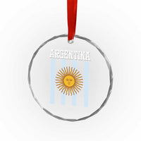 Argentina Sun of May Flag Retro Graphic Crystal Glass Ornament Patriotic Argentine Heritage Pride Souvenir