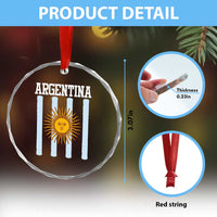 Argentina Sun of May Flag Retro Graphic Crystal Glass Ornament Patriotic Argentine Heritage Pride Souvenir