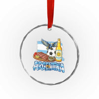 Argentine Pride Soccer And Beer Crystal Glass Ornament Football Fan Graphic