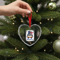 Arizona American Flag Messy Bun Pride Heart Crystal Glass Ornament