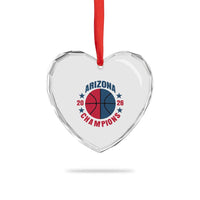Arizona Champions Pride Heart Crystal Glass Ornament Professional Basketball Fan Gift
