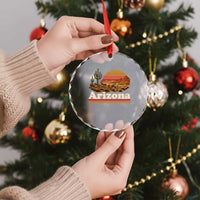 Arizona Desert Sunset Saguaro Cactus Mountains Nature Lover Crystal Glass Ornament