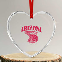 Arizona Fan Heart Crystal Glass Ornament Southwest Basketball Sports Lover