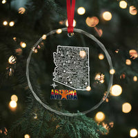 Arizona Map Phoenix Sedona Tucson Southwest Travel Crystal Glass Ornament