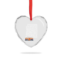 Arizona Map Phoenix Sedona Tucson Southwest Travel Heart Crystal Glass Ornament
