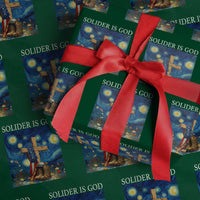 Army Christian Wrapping Paper Roll Soldier Cross Starry Night Faith Patriotic Jesus - Wonder Print Shop