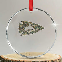 Arrowhead Hunter Native American Camouflage USA Flag Crystal Glass Ornament