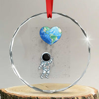Astronaut Protect The Planet Crystal Glass Ornament Earth Day Gift