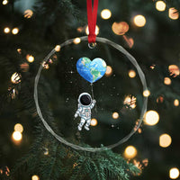 Astronaut Protect The Planet Crystal Glass Ornament Earth Day Gift