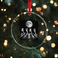 Astronauts Walking In Space Galaxy Moon Planet Crystal Glass Ornament