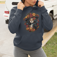 Day of the Dead Women Hoodie La Catrina De Los Muertos Calavera Sugar Skull Women - Wonder Print Shop