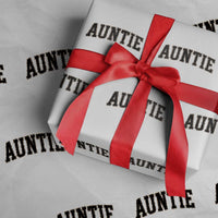Auntie Wrapping Paper Roll Retro Varsity New Aunt Letter Print