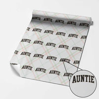 Auntie Wrapping Paper Roll Retro Varsity New Aunt Letter Print