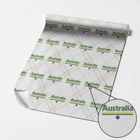 Australia Fan Wrapping Paper Roll Retro Vintage Flag Green Yellow Country Pride Distressed Graphic